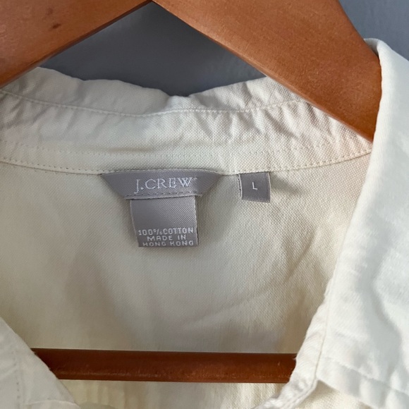 J Crew Pale Yellow Button Down Large - Picture 3 of 8